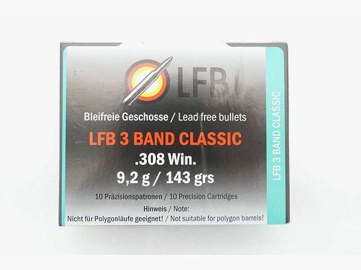 Labor für Ballistik 3 Band Classic 9,2g/143grs à10 .308Win
