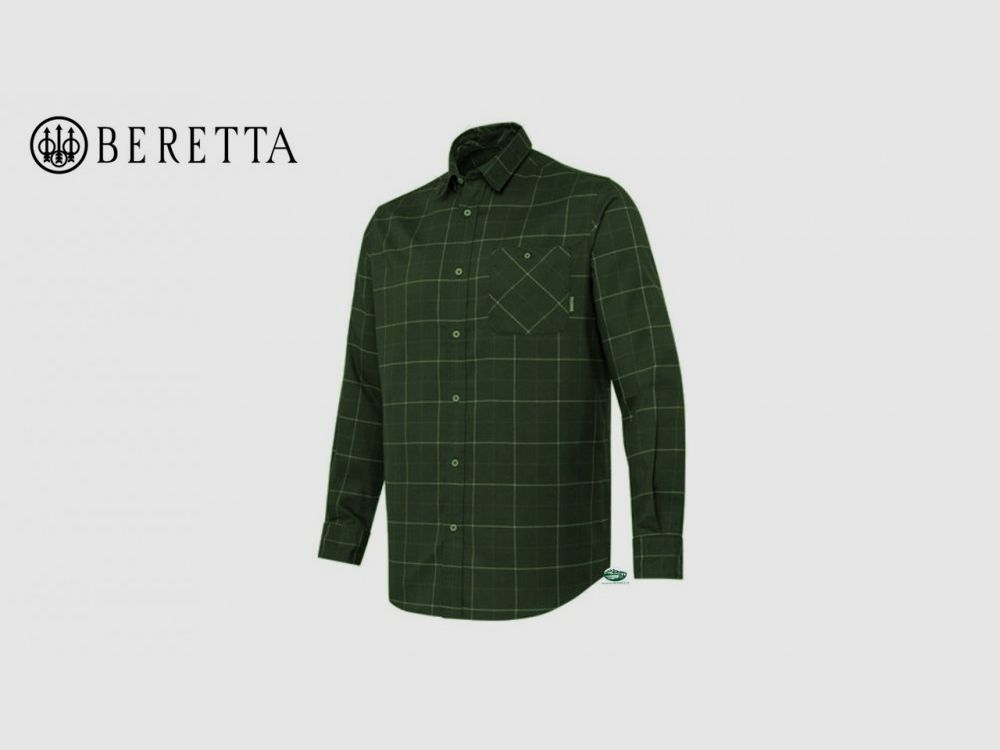 BERETTA Koszula Jargo w kratę zielona i pomarańczowa LU981