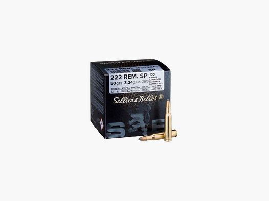 BOITE DE 100 CARTOUCHES SELLIER BELLOT CAL.222REM SP 50GRS
