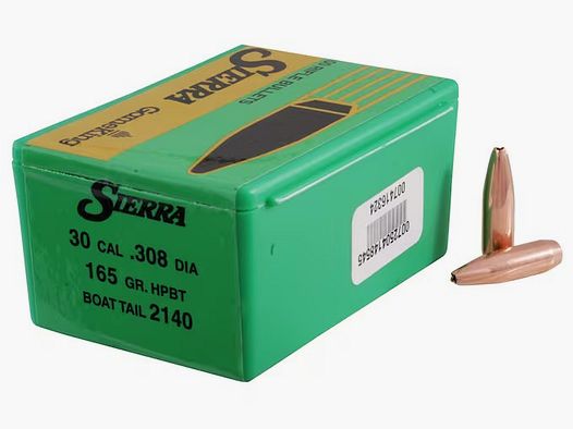 Sierra Kogel .30/.308 165GR HPBT 100 Stuks
