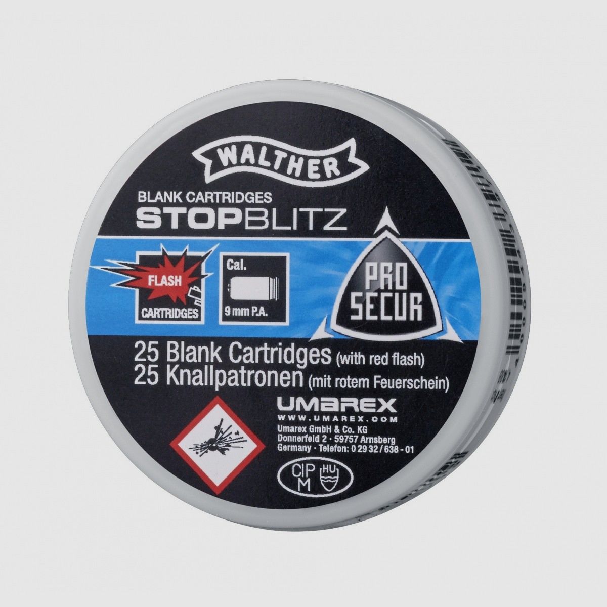 WALTHER Platzpatronen FLASH 9MM PAK STOP BLITZ (X25)
