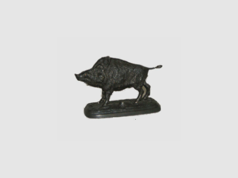 Lovergreen bronze statue motif listening wild boar
