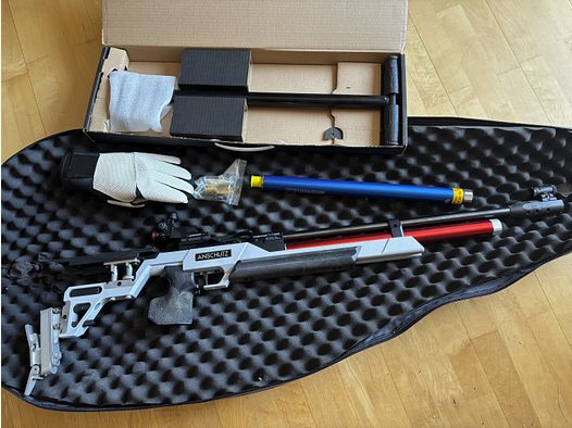 Luchtgeweer Anschütz Compressed Air 2002 - aluminium stock - incl. accessoires