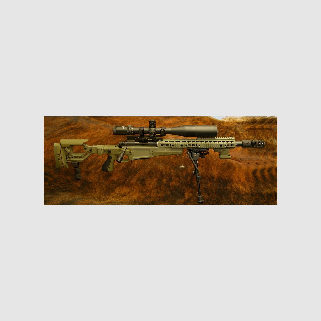 Accuracy 308 Win Sniper Custom AICS-AX GREEN Klappschaft Syst. Remington 700 L.W. HELICAL BULL Matchlauf Ebi-Bremse ZF OPTIONAL