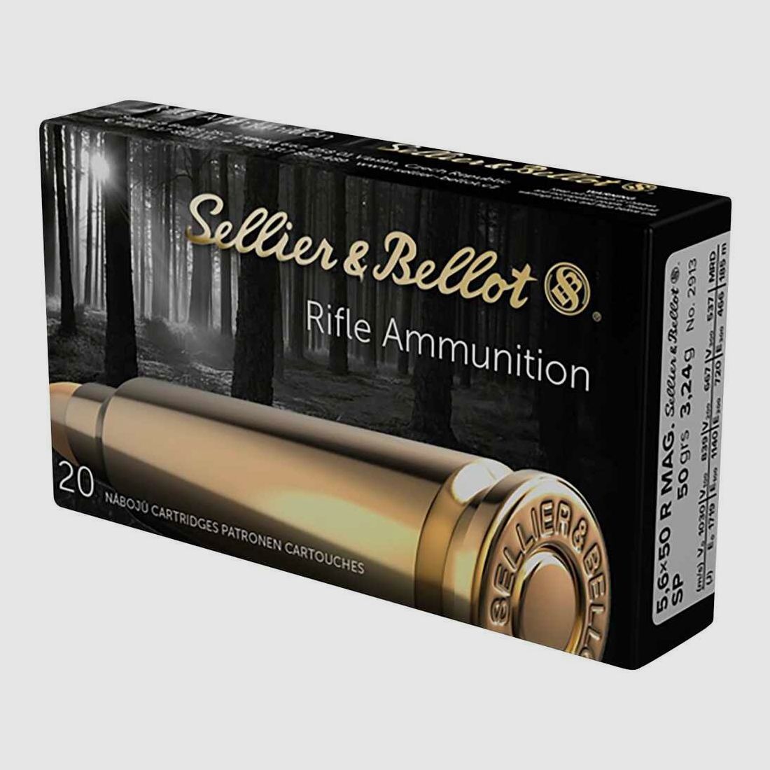 5,6x50 R Mag. Teilmantel 3,2g/50grs. Sellier & Bellot