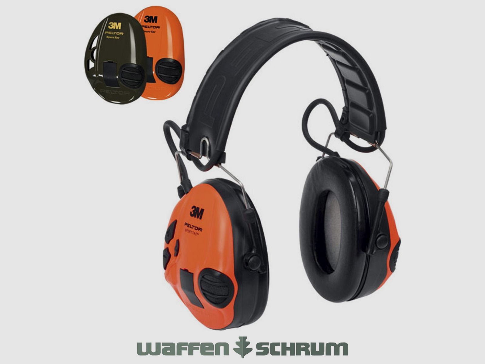3M Peltor Hearing Protection SportTac Analog Green - Changeable Shells in Orange