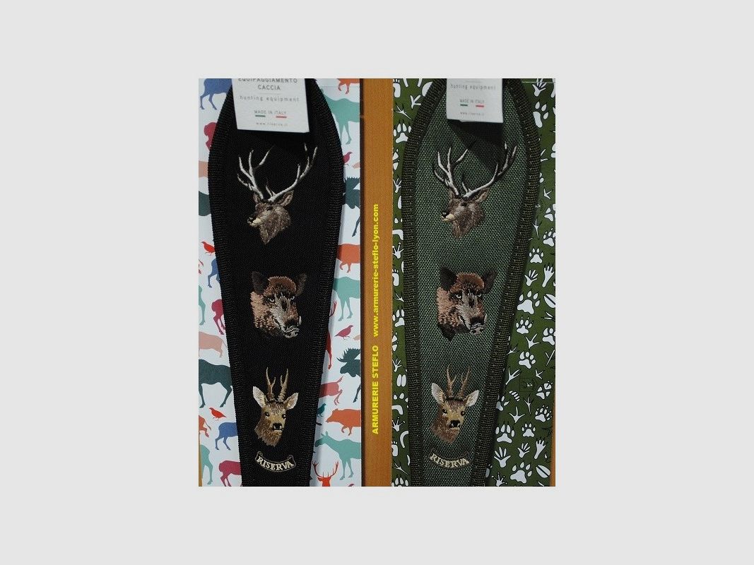 Gewehrriemen Riserva Cordura/Neopren + Stickerei 3 Tiere, Bild 1 von 2