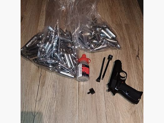 Walther PPK 4,5 mm BB CO2 Umarex mit Kapseln Konvolut