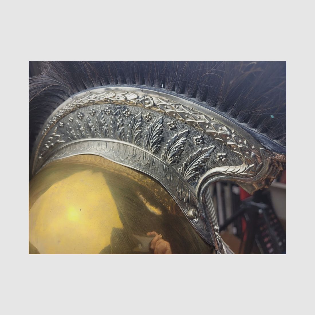 Sehr schöner Helm der Gendarmerietruppen zu Pferd – Mod 1912 – Bombe in perfektem Zustand – Mähne vorhanden – „Franck et fils“ – TBE++, Bild 14 von 21