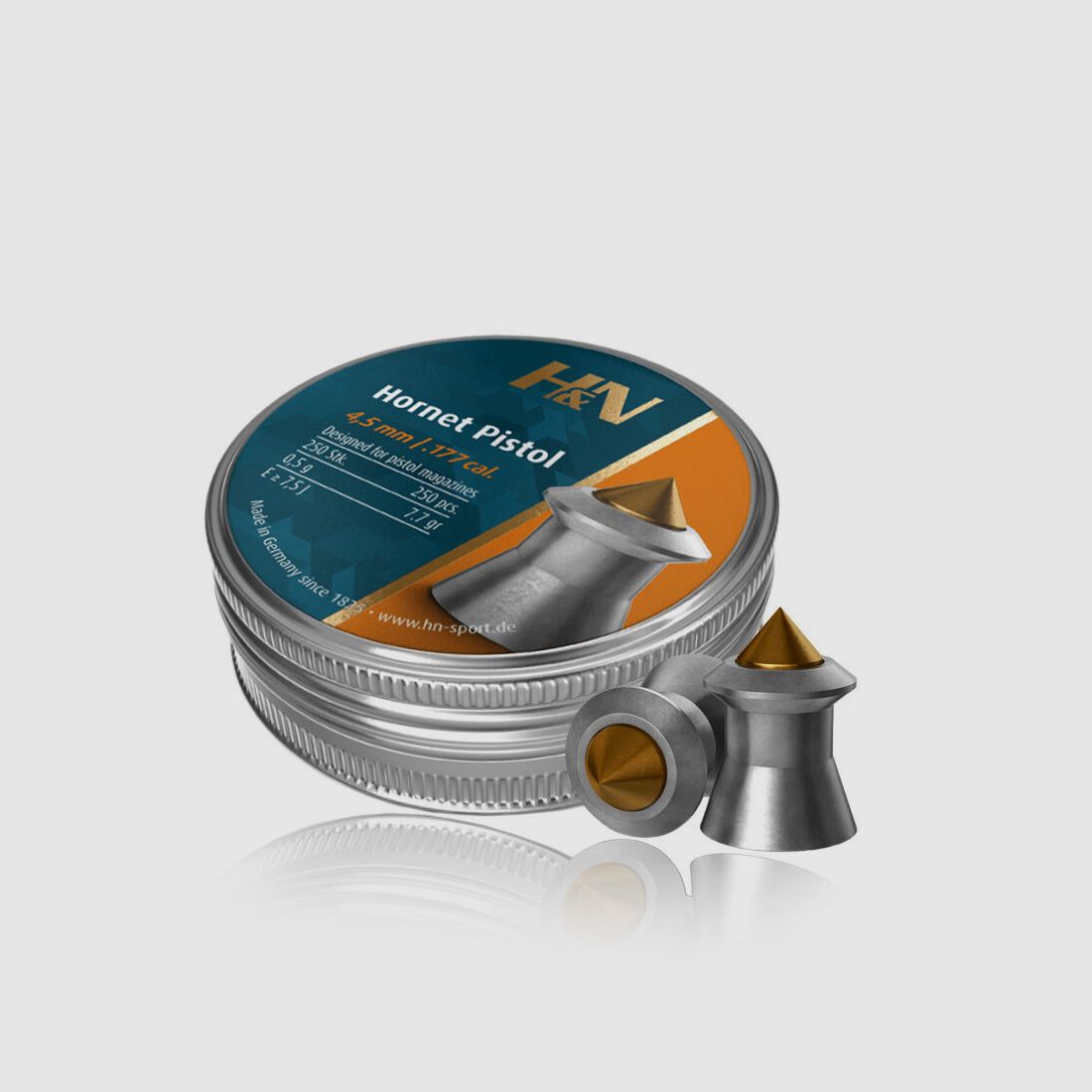 H&N Hornet Pistol Spitzkopf glatt 4,5mm / 0,5 g / 250 Stk
