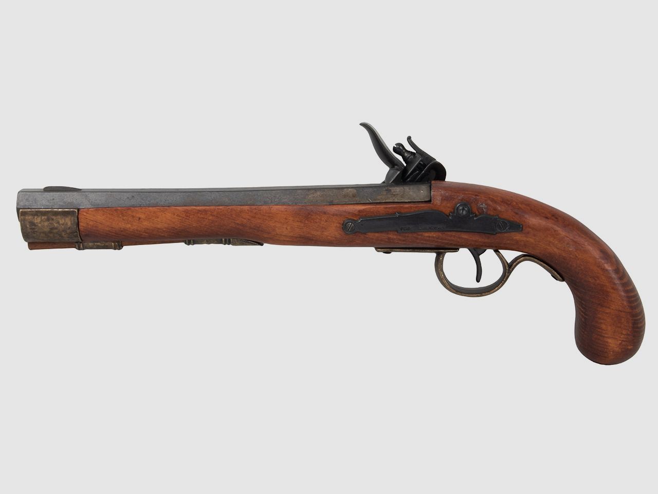 Denix SteinschloĂźpistole Kentucky USA 19 Jahrhundert LĂ¤nge 39 cm schwarz messing