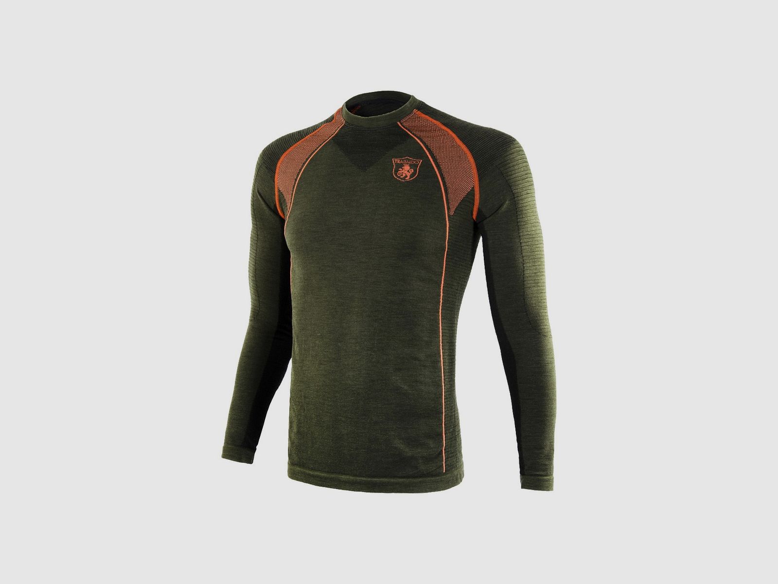 Trabaldo maglia Tecnica Lightwool manica lunga verde e arancio, immagine 1 di 3