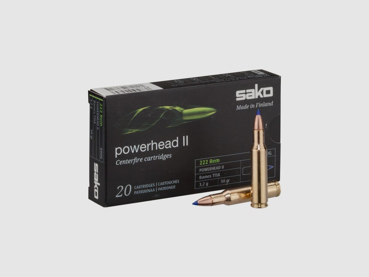 Sako Powerhead II | 222 rem | 3,2g/50gr | 20stk, billede 1 af 2