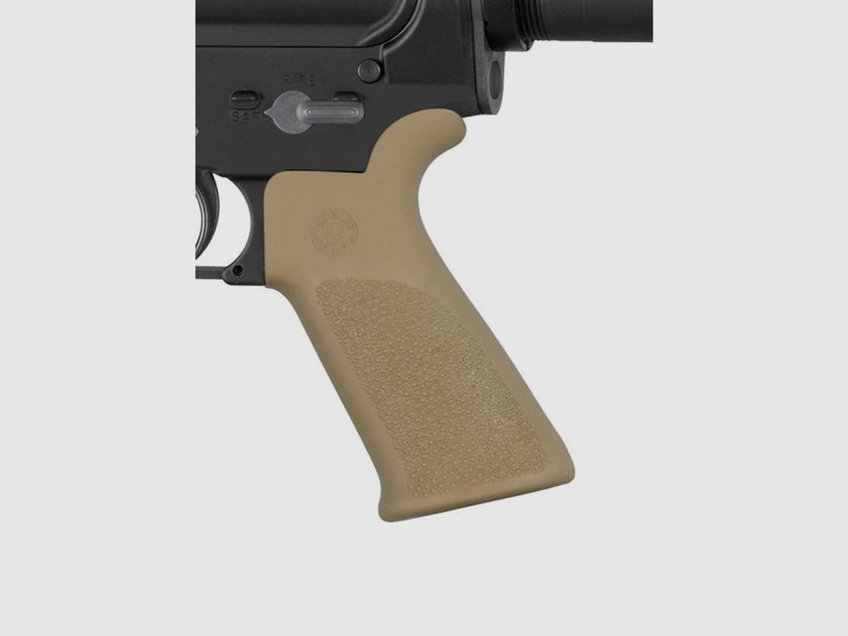 HOGUE OVERMOLDED POUR AR-15/M16 HOGUE AR-15/M-16 POIGNÉE EN CAOUTCHOUC BEAVERTAIL PLAT TERRE SOMBRE, image 2 sur 3