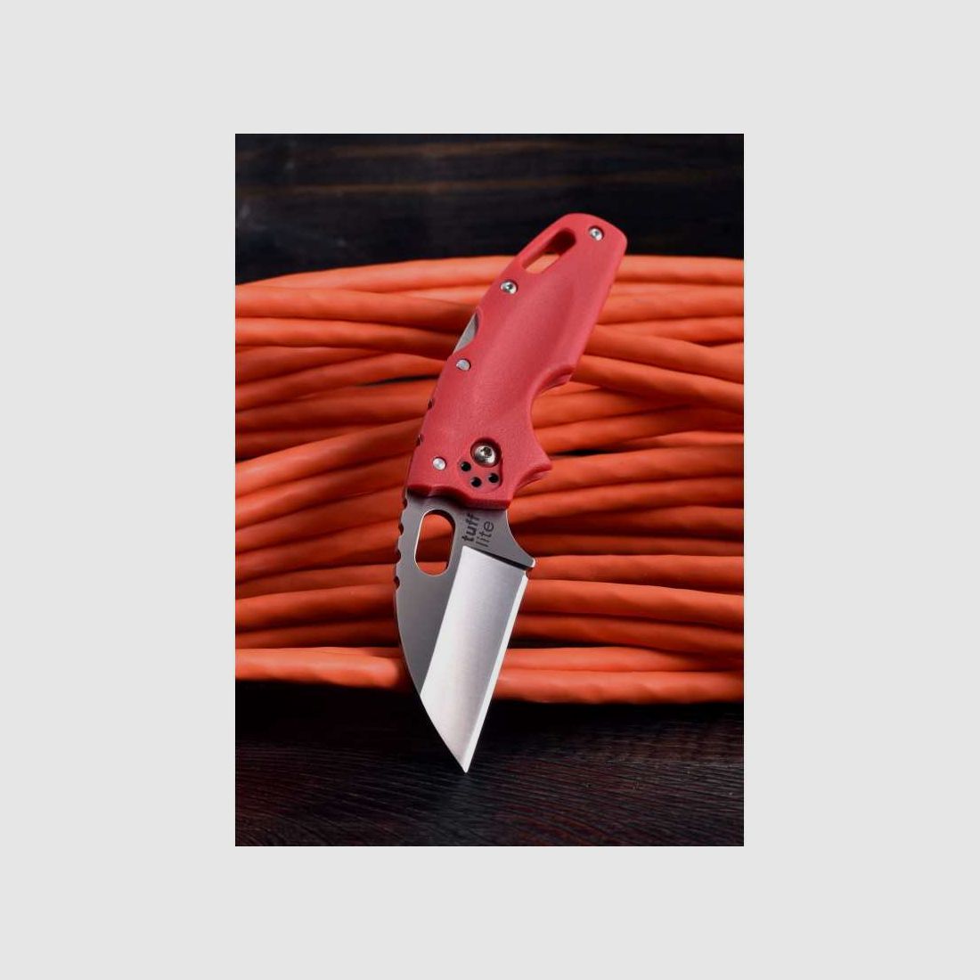 Cold Steel Tuff Lite Taschenmesser, Glatte Schneide, Rot