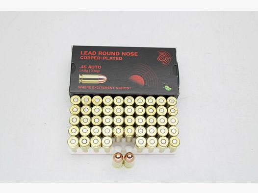 Geco .45 ACP 230gr. 14.9 grams lead round nose immediately available - .45 ACP .45 Auto