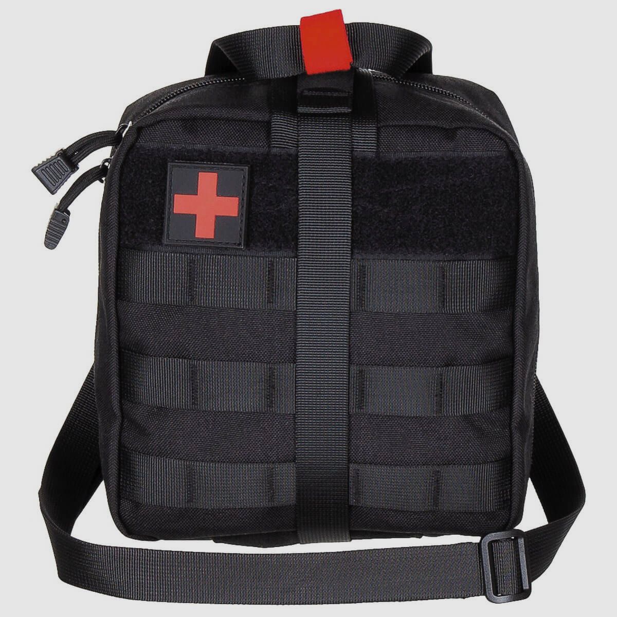Sac de premiers secours MFH noir, compatible Molle