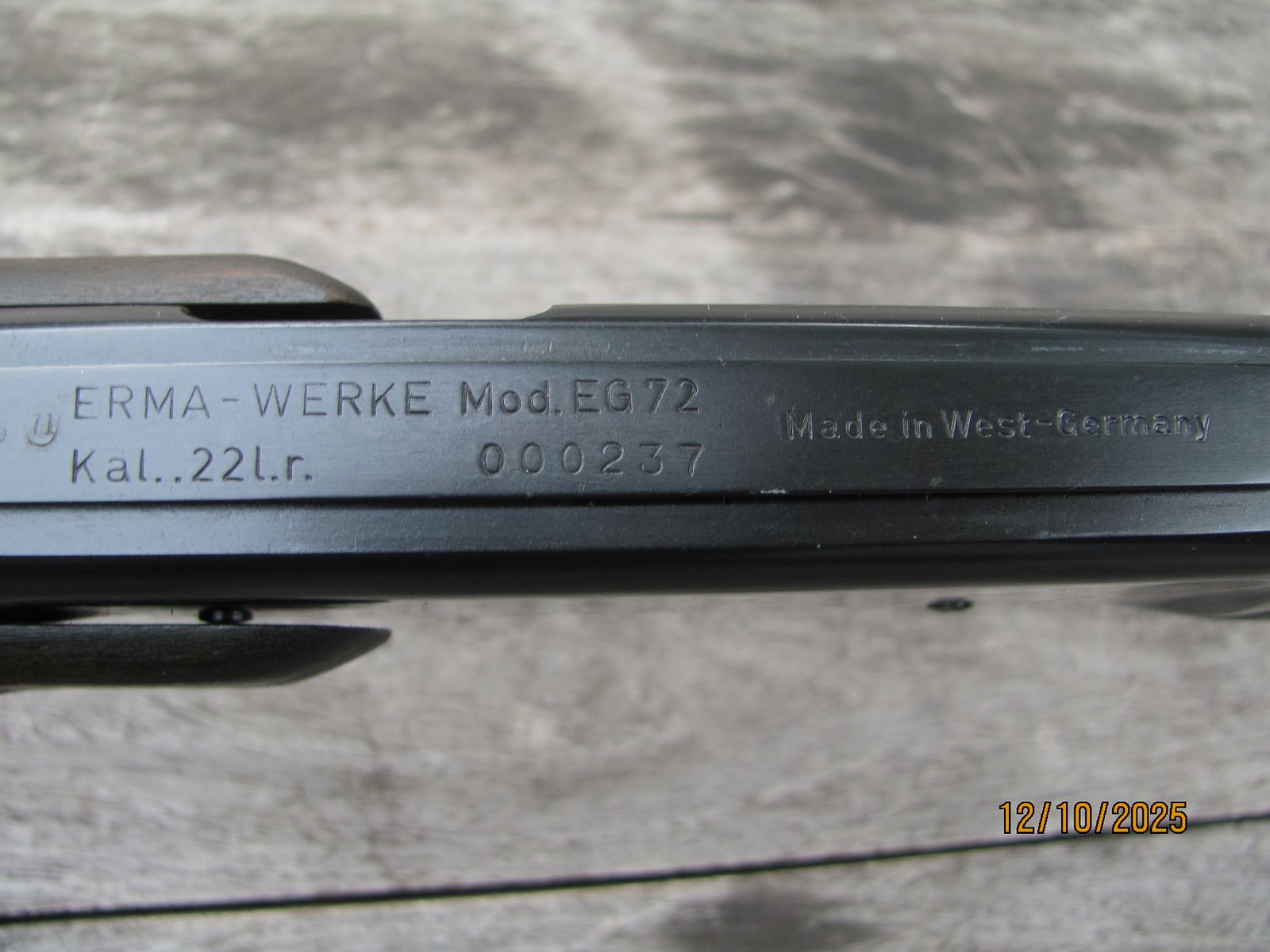 repetidor de acción de bombeo ERMA EG72 pieza de colección serie de producción 1 nº 0002xx