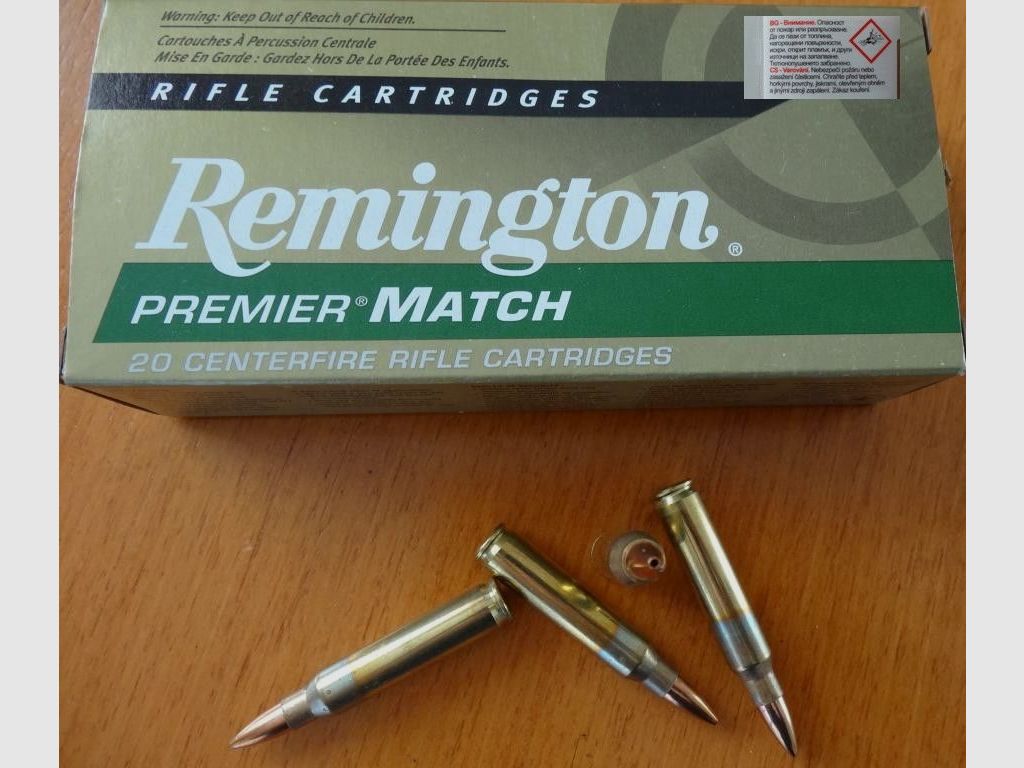 Remington 20 Patronen:Remington Premier Match, 52 grs HPBT Cal. 223 Rem.