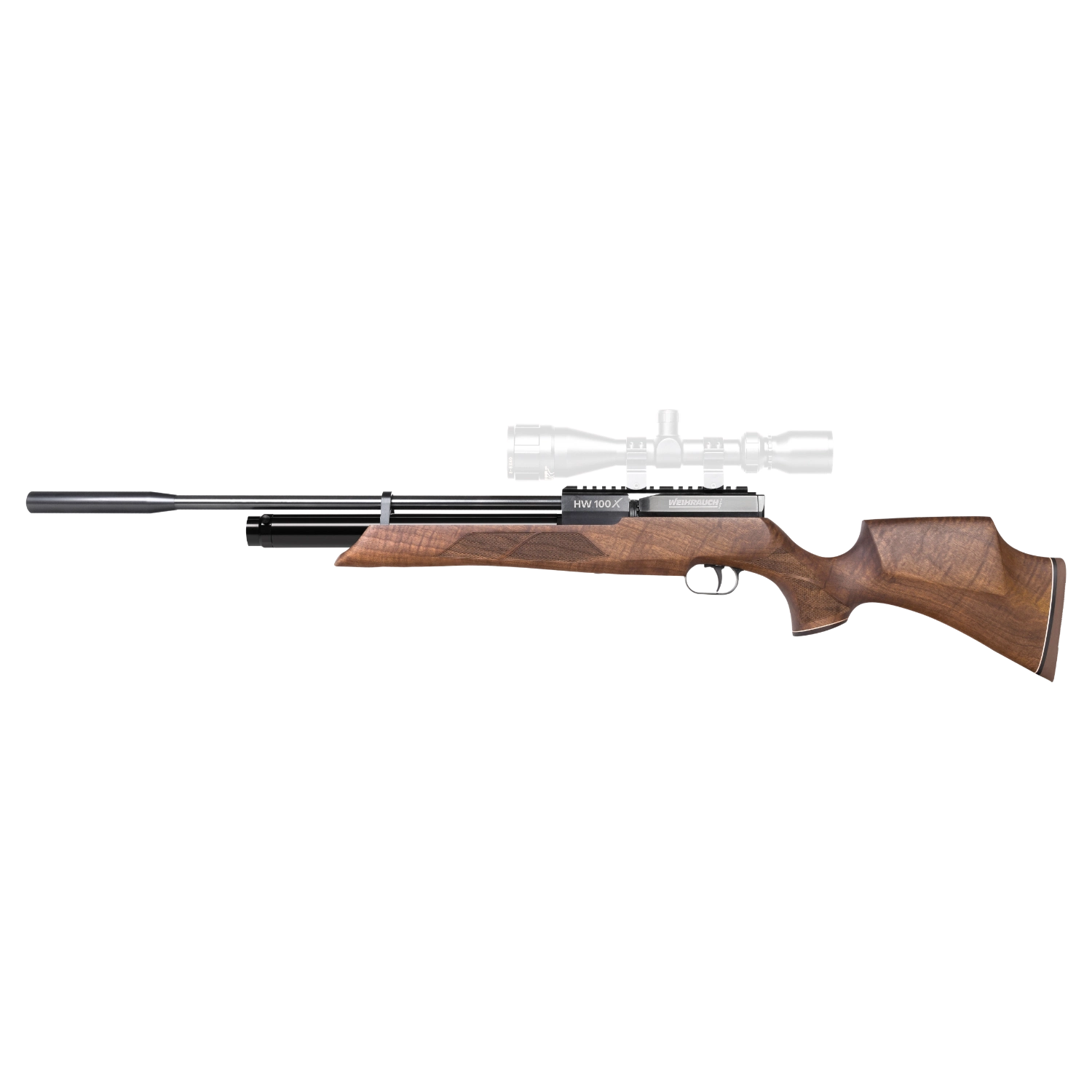 Weihrauch HW 100 X-S carabine à air précomprimé avec crosse sport en noyer, cal. 4,5 mm - longue