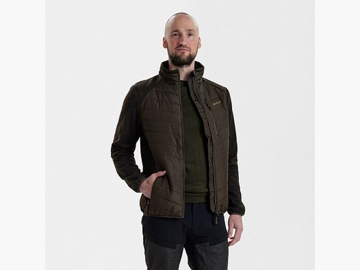 Moor Padded Jacket with Knit - Brown Leaf - Size: 2XL