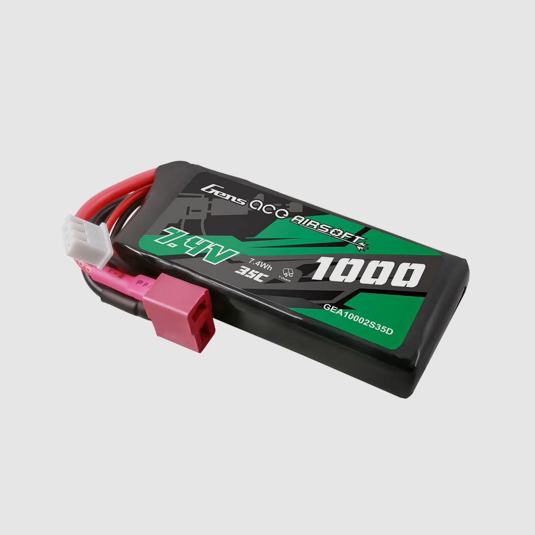 Gens Ace 35C 1000mAh 2S1P 7.4V Peq Type with T-plug