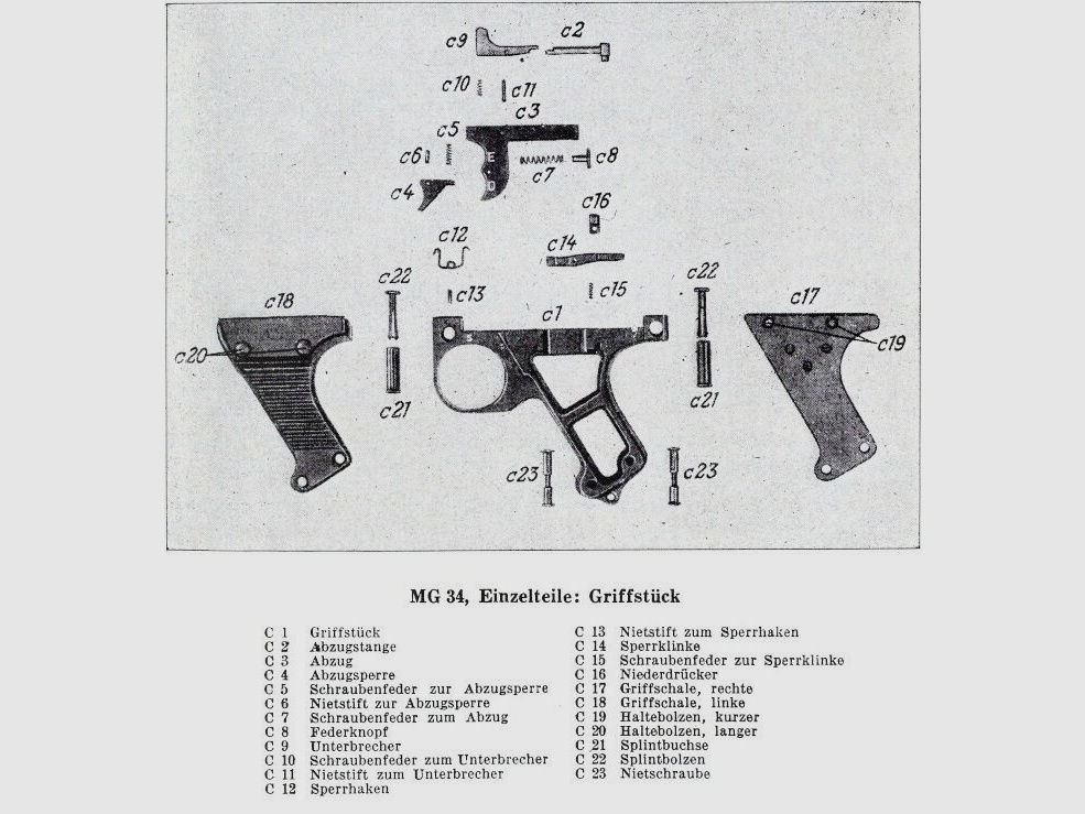1 Wehrmacht grip plate-holding bolt, short, right