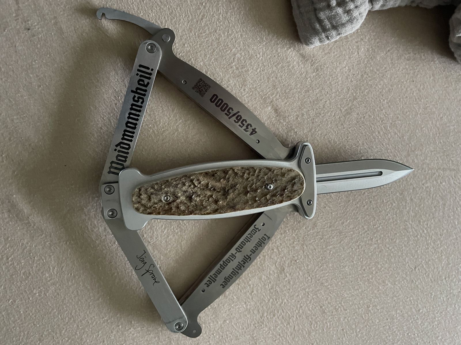 Gogun Hirschfänger Taschenhirschfänger 49a Messer beidseitig geschliffen