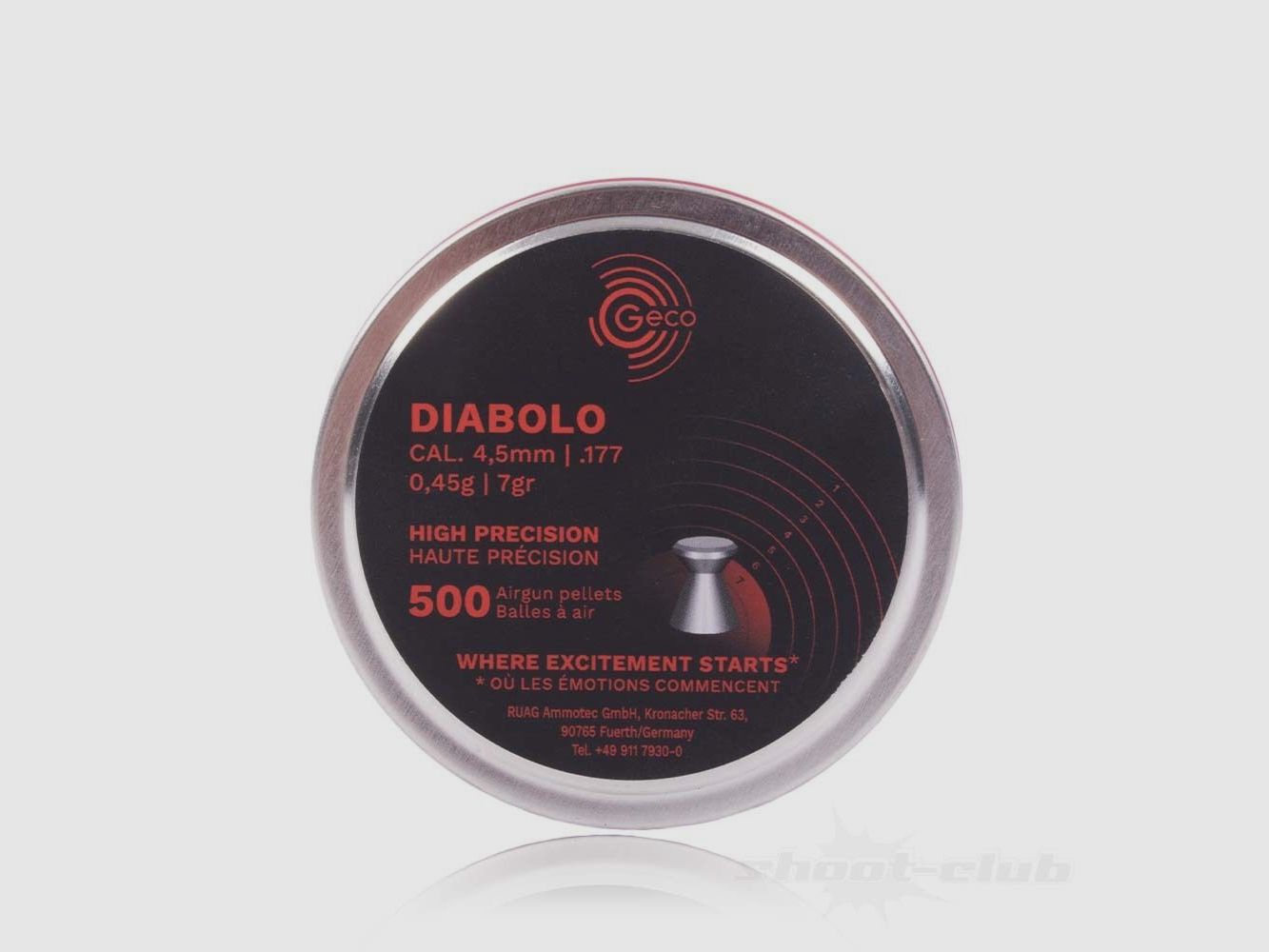 Geco High Precision 0,45g 500pcs 4,5mm Diabolo