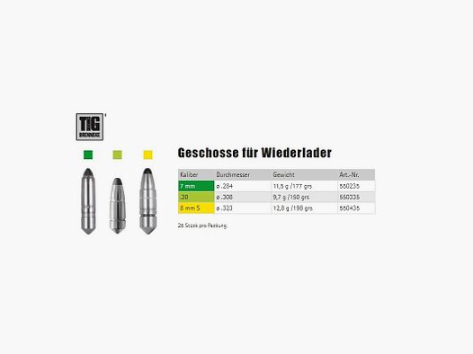 Brenneke Geschosse TIG .30 9.7 g