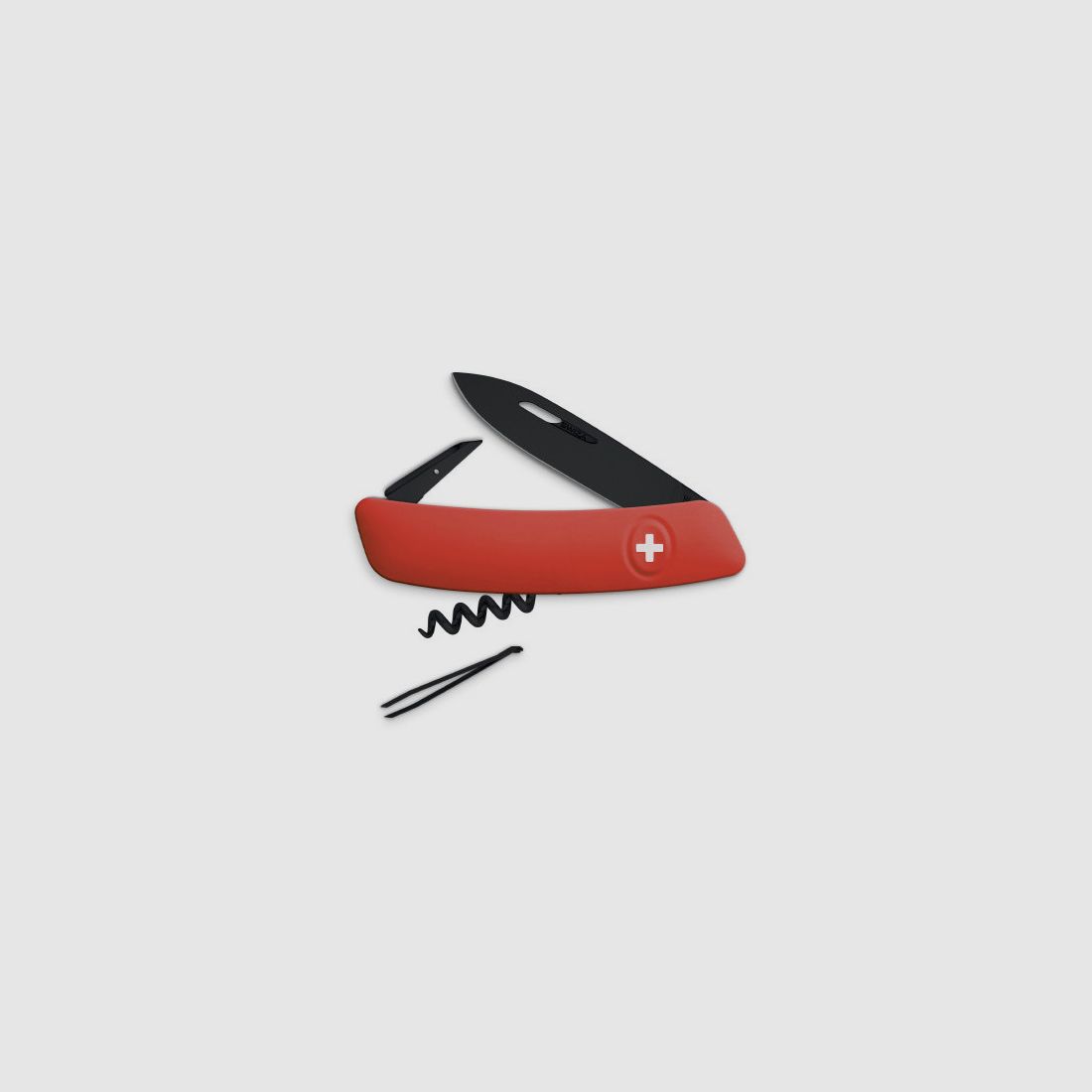 Switzerland knives Swiza D01 ALLBLACK, red 7.5 cm