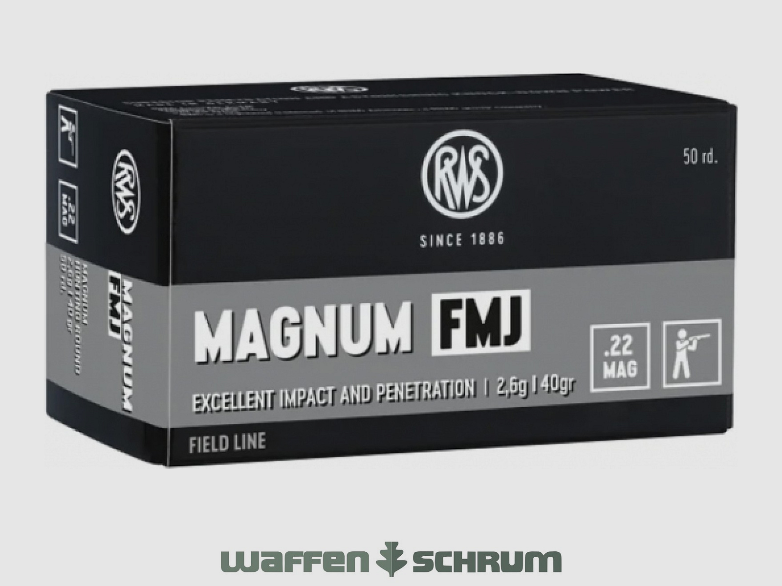 RWS Magnum FMJ 2,6g - 40gr .22WinMag