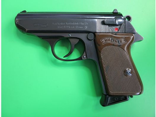 Halbautomatische Pistole, Walther PPK, Kal. 7,65 mm Browning, braune Griffschalen       #81