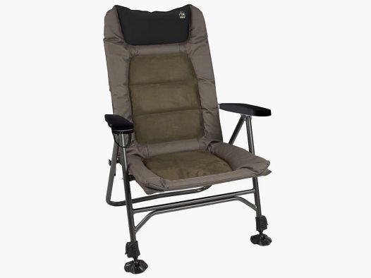 Silla de pesca y exterior Behr Trendex® "Suede" - hasta 140kg - con portavasos - 2 patas telescópicas