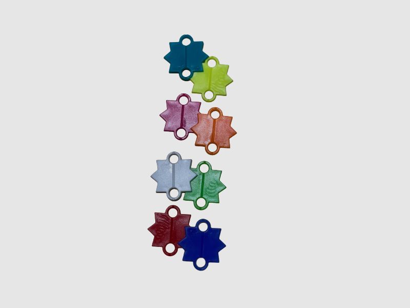 ÉTOILES EN PLASTIQUE COLORÉES POUR ATTRAPE-BOULES, BOÎTES À DISQUES - 200 PIÈCES