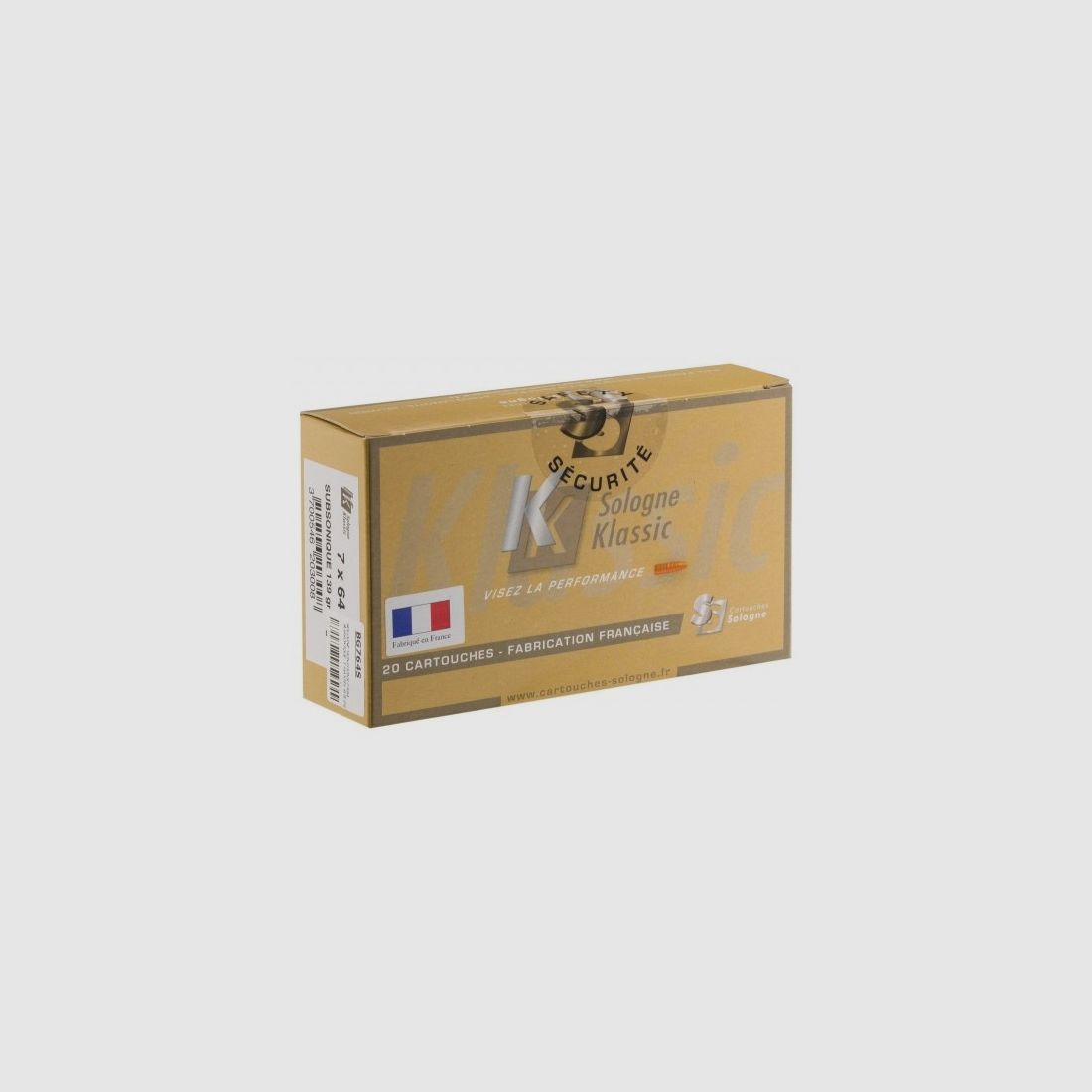 GPA Sologne 7x64 Subsonico 139 gr/9g Scatola da 20 Colpi