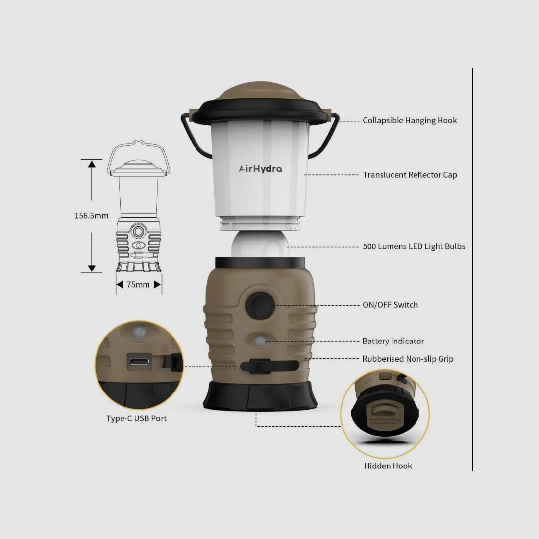Lampa kempingowa SKYWOODS 500 Lumen, zdjęcie 7 z 7
