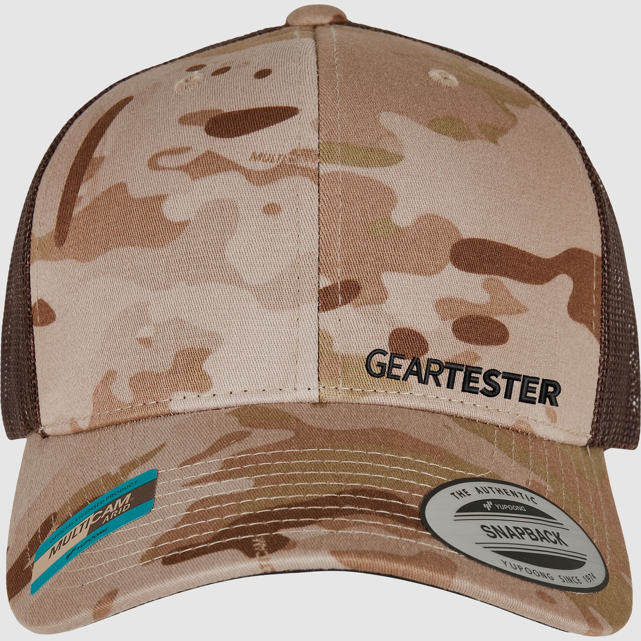 Geartester Multicam Retro Trucker-Kappe, kleines Logo
