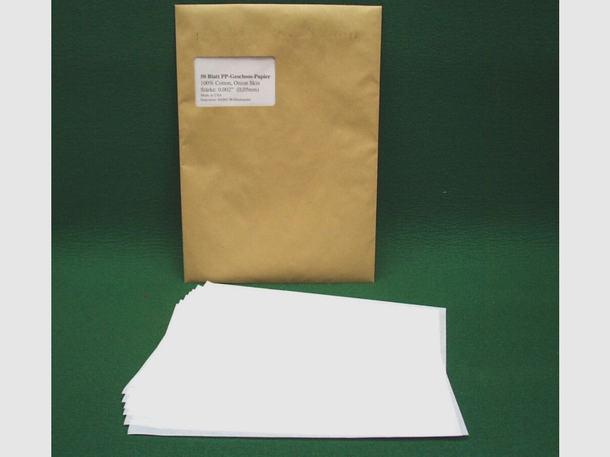 GEBU Paper-Patch Papier für Geschosse