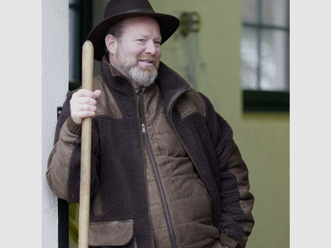 Blaser Sherpa Fleece Jacke dunkelbraun