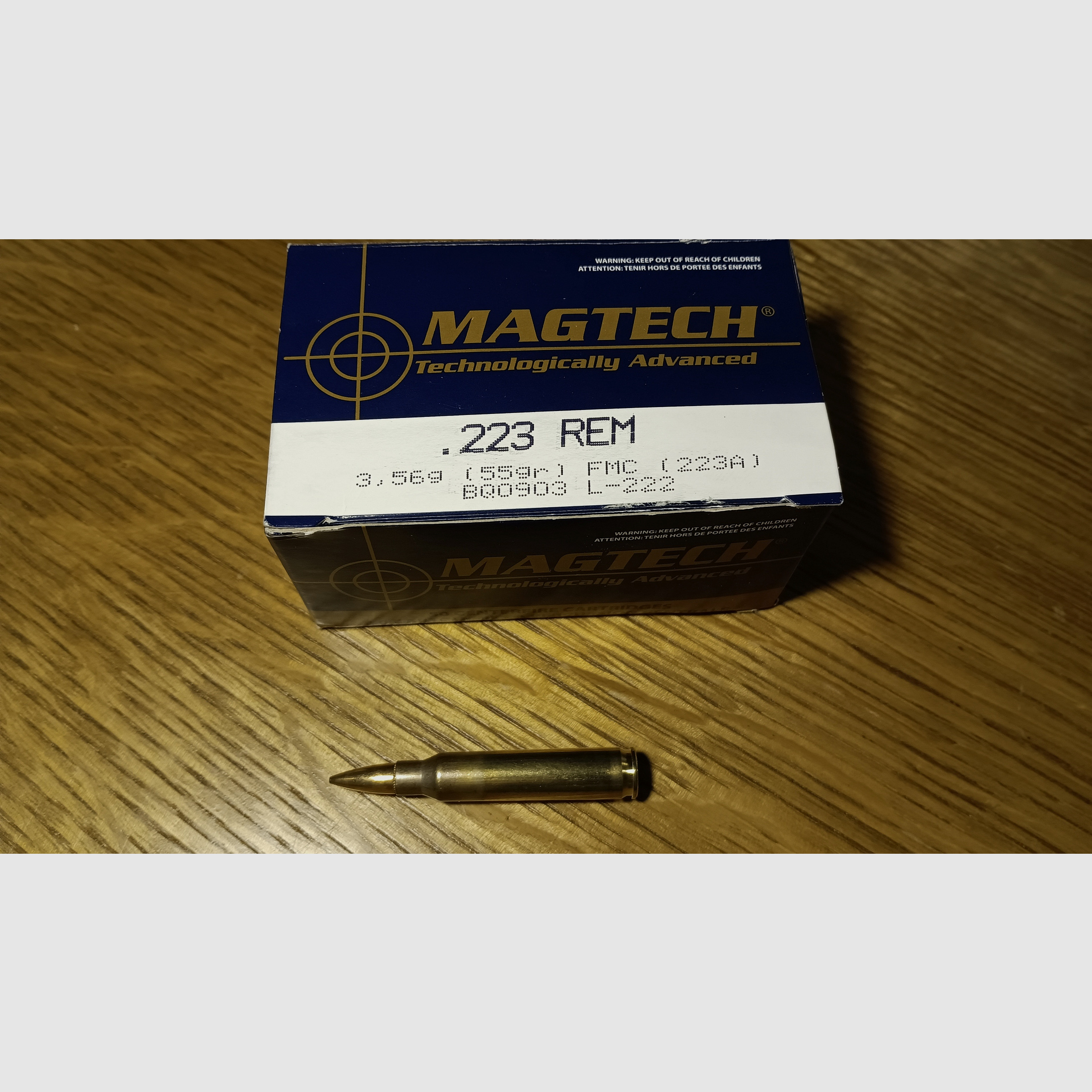 Patronen in .223 rem 3,56g (55gr) FMC