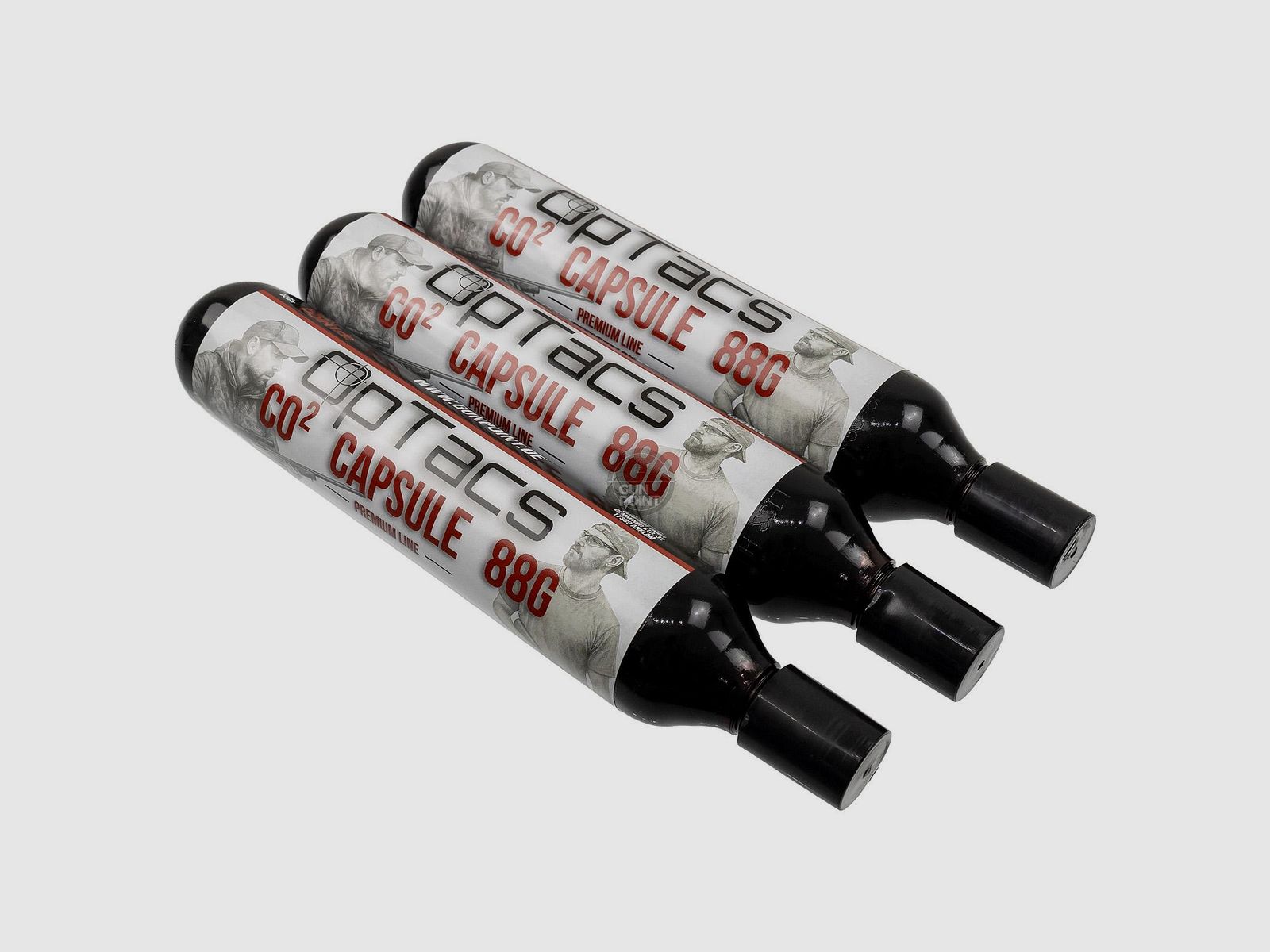 OpTacs CO2 Kapsel 88g - 3er Pack Kartusche fr Luftgewehre, Airsoft & Paintball