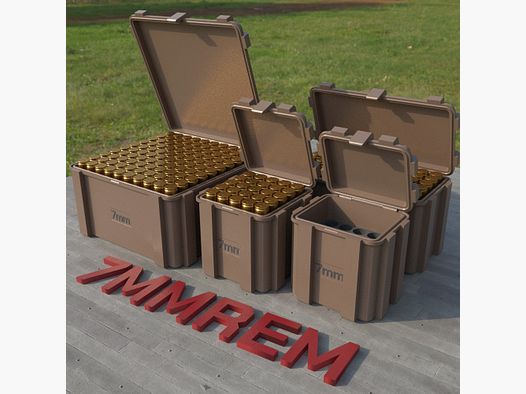 Filamelt ammunition box / 7mm Rem Mag / 'flip lid' / cartridge box, ammo box