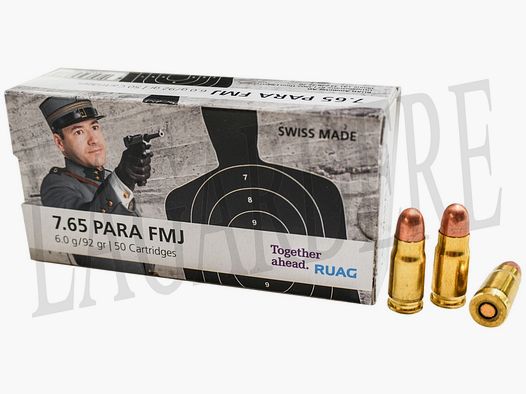 RUAG FMJ 92 GR (Patrone mit Geschoss)