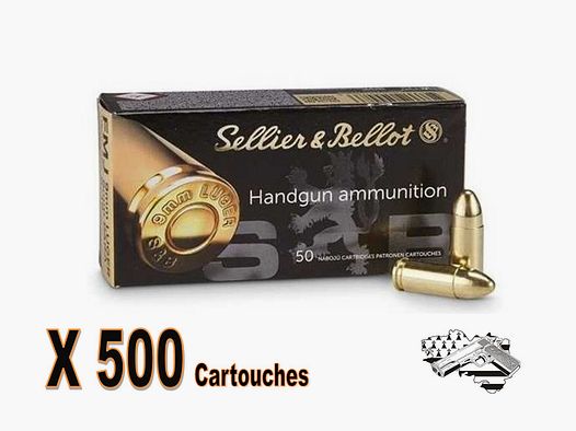 Sellier Bellot 9X19 FMJ 124 grs pro 500