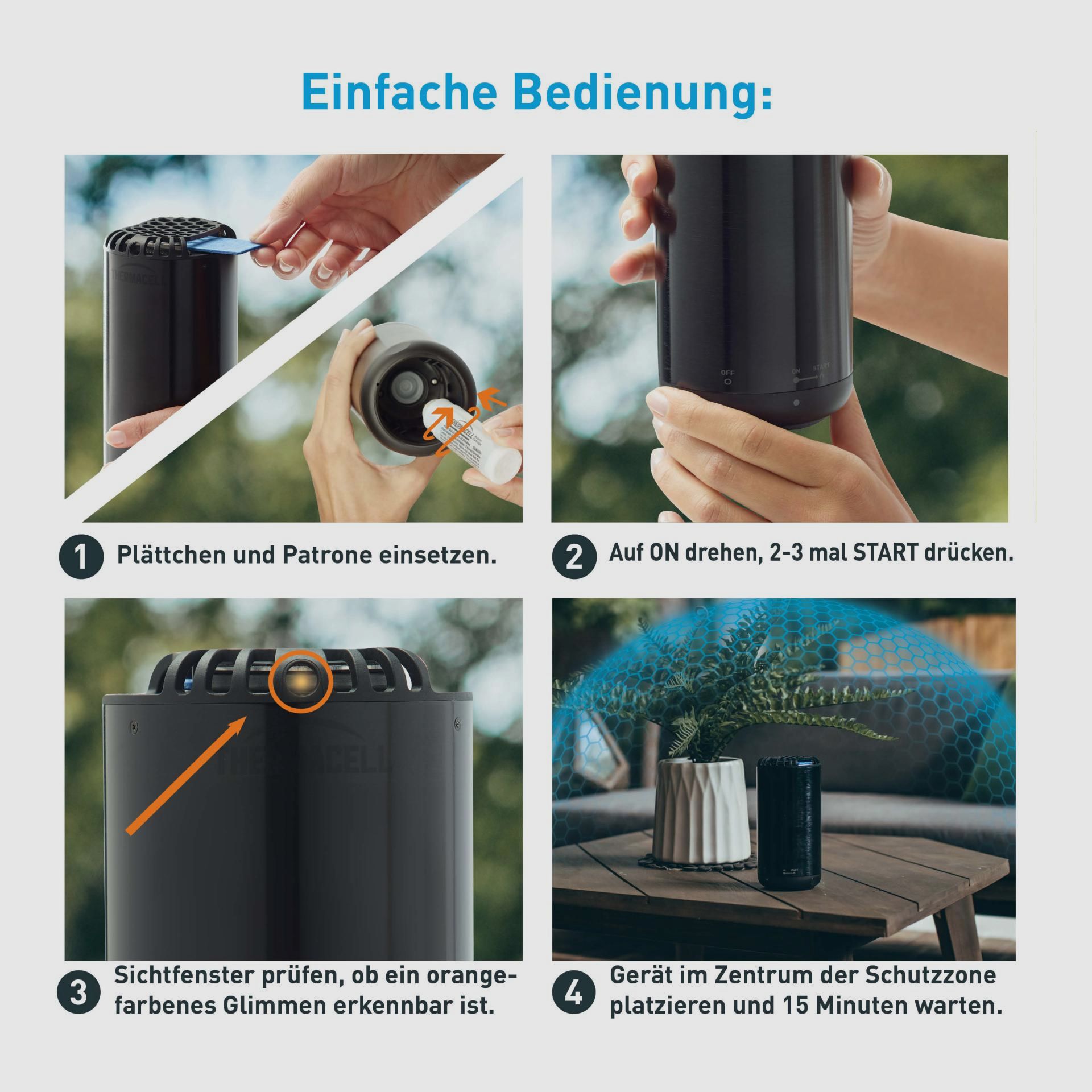 THERMACELL 920208 Mückenabwehrgerät Tischgerät HALO Mini Metal Edition