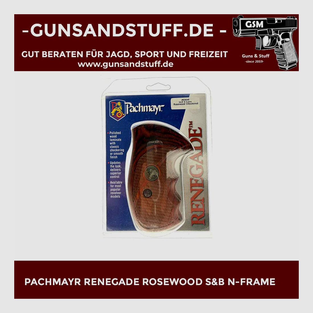PACHMAYR RENEGADE ROSEWOOD für S&W N Frame RB