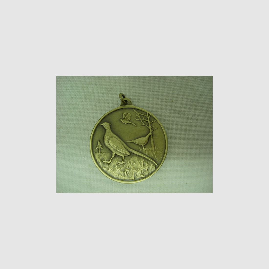 Medalla de caza faisán-bronce - 40 mm, anillo y ojal