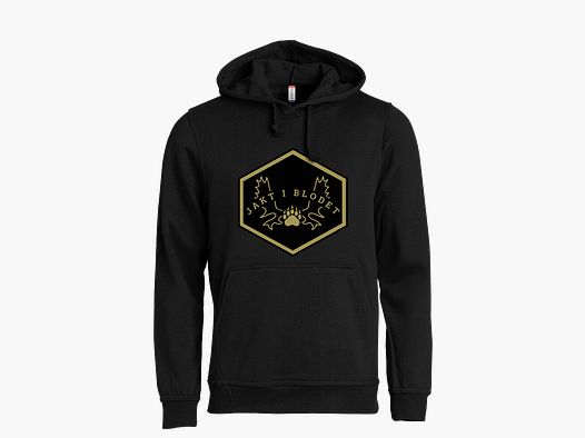 Basic Hoody "Jakt i blodet" Unisex Black - 2XL