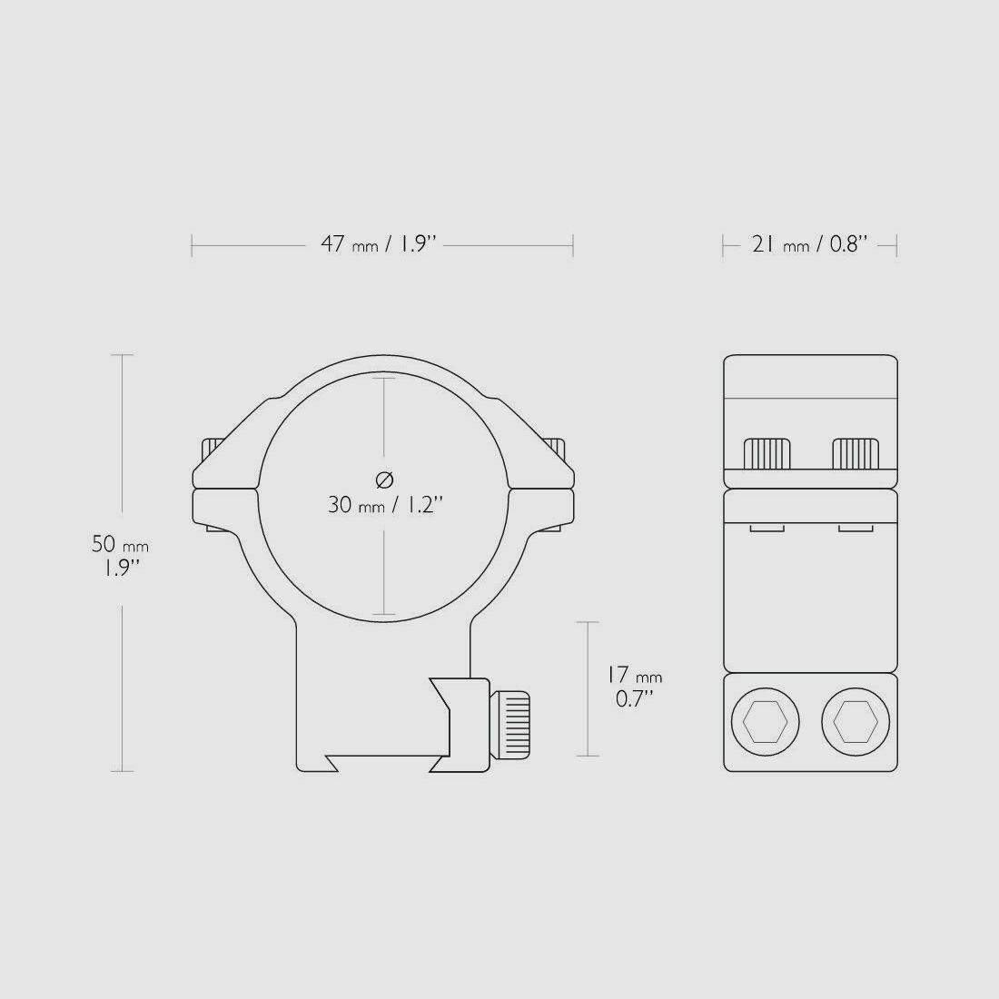 HAWKE 22108 30 mm Ringmontage Hoch für 9-11mm Schiene Zielfernrohr-Halterung